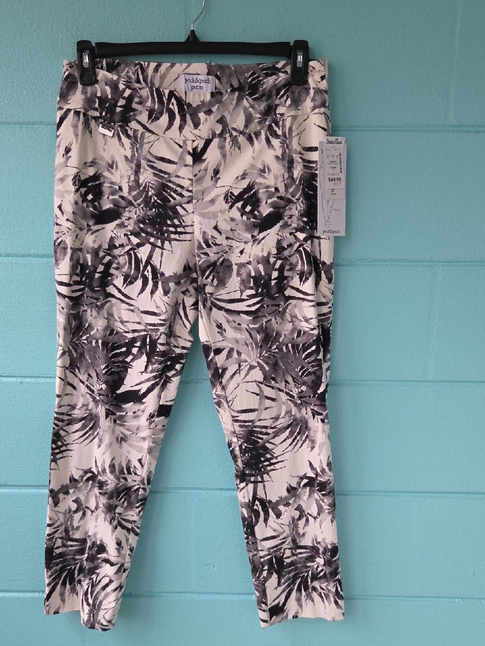 NWT "Peck & Peck" Palm Leaf Pants/Leggings Woman's Size 12 Petite